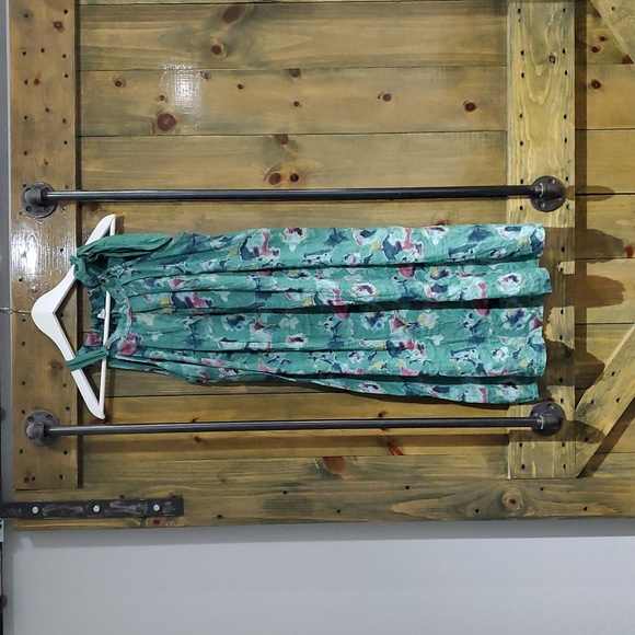 BELLAMBRA 100% LINEN DRESS FLORAL  MADE IN ITALY SIZE LARGE - Picture 1 of 7